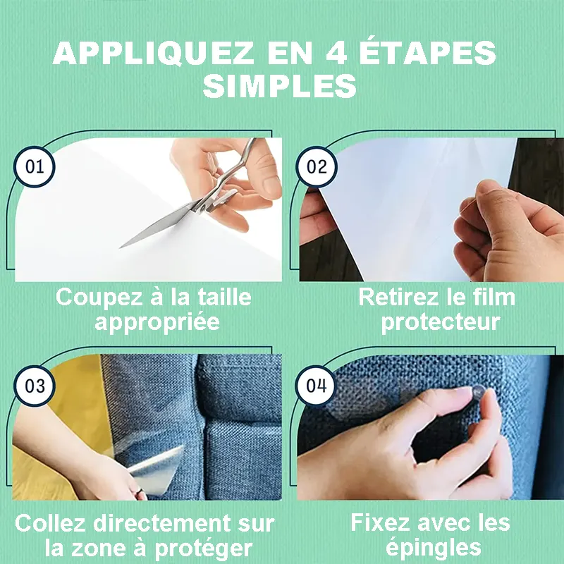 Film protecteur anti-griffes pour canapé et meubles – transparent et résistant