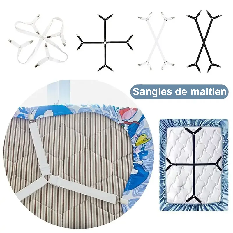 Sangles de maintien réglables pour housses de canapé - système anti glissement