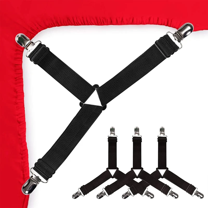 Système de fixation pour housses de canapé – sangles élastiques croisées réglables