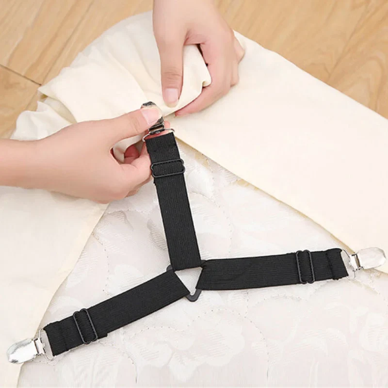 Système de fixation pour housses de canapé – sangles élastiques croisées réglables