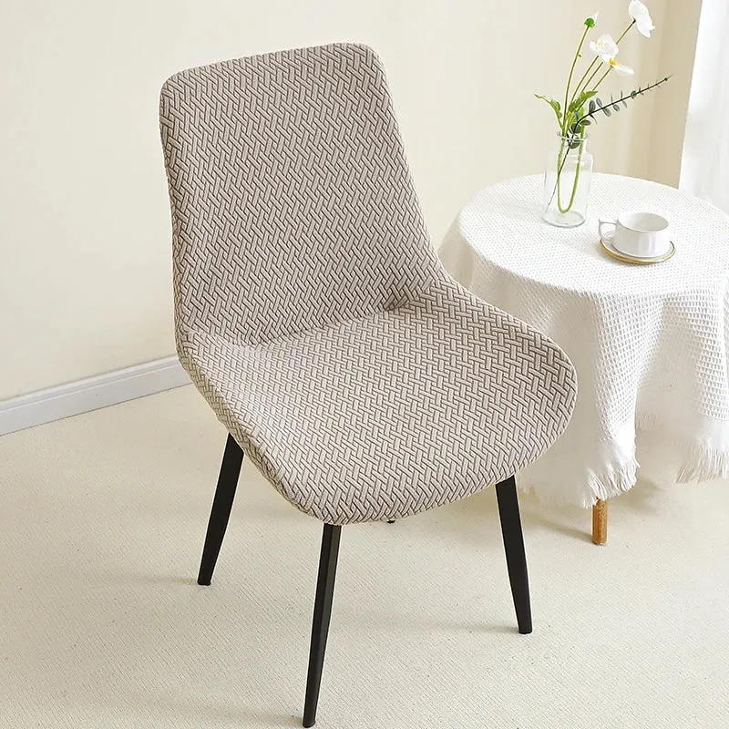 housse de chaise scandinave assise et dossier incurvé arrondi- velours damassé