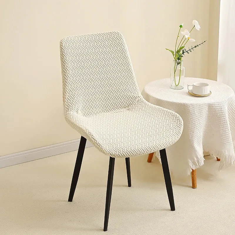 housse de chaise scandinave assise et dossier incurvé arrondi- velours damassé