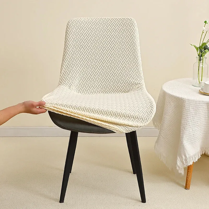 housse de chaise scandinave assise et dossier incurvé arrondi- velours damassé