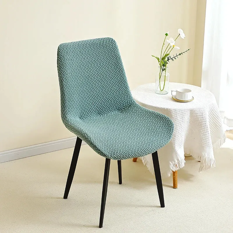 housse de chaise scandinave assise et dossier incurvé arrondi- velours damassé