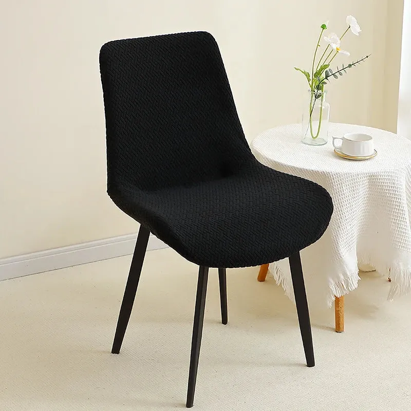 housse de chaise scandinave assise et dossier incurvé arrondi- velours damassé