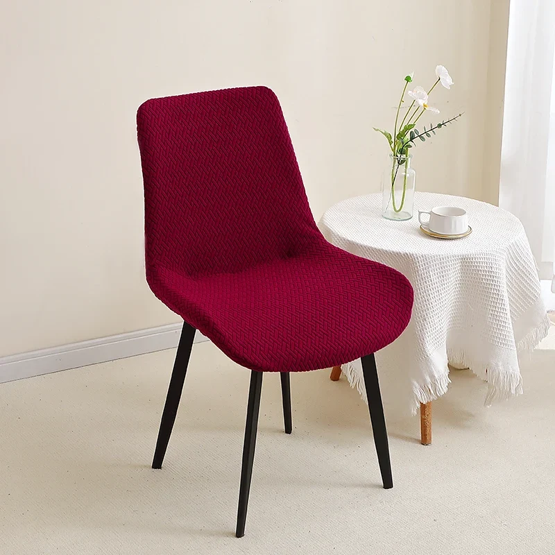 housse de chaise scandinave assise et dossier incurvé arrondi- velours damassé