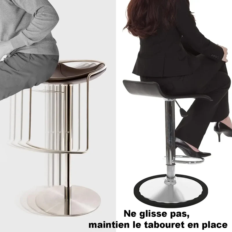 Anneau de protection antiglisse et antibruit en silicone pour base de tabouret de bar