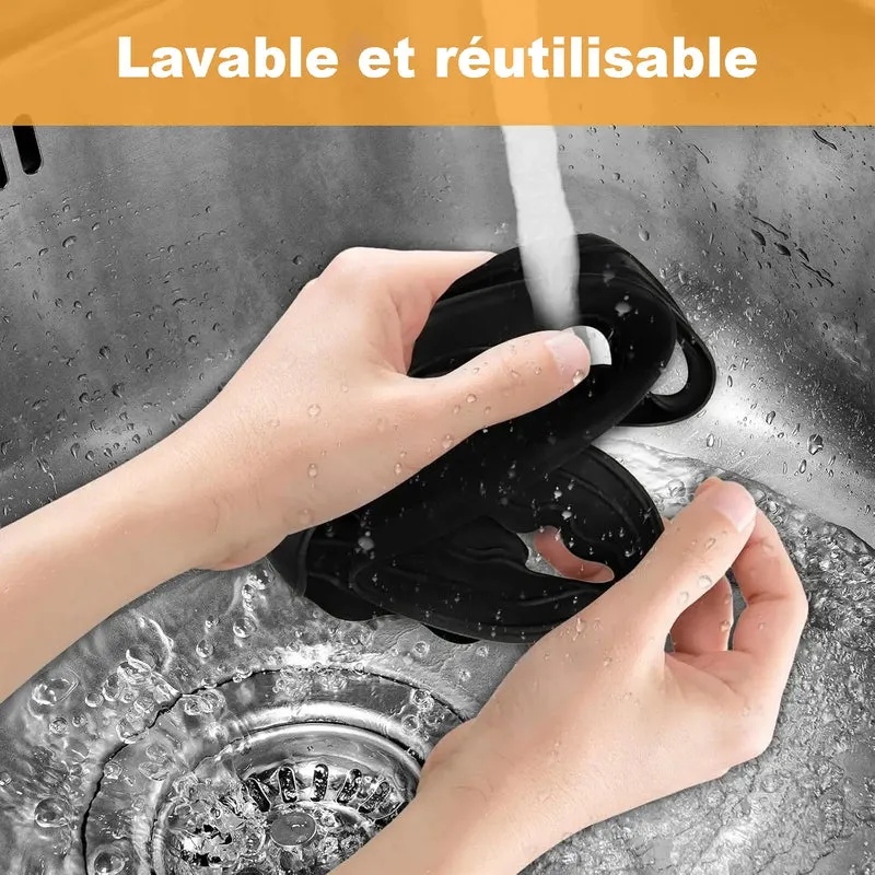 Anneau de protection antiglisse et antibruit en silicone pour base de tabouret de bar