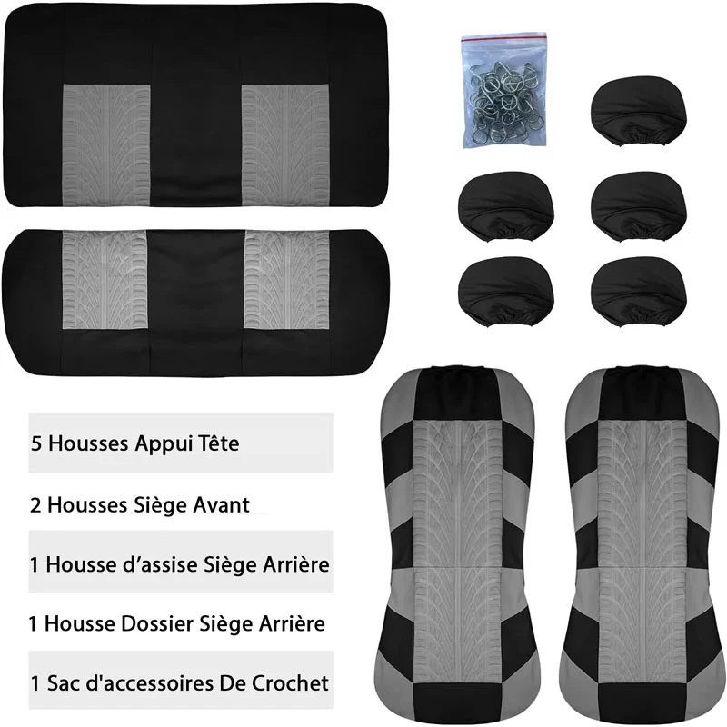 Housse Pour Siège Auto Noir et Gris