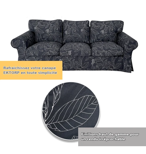 Housse pour canapé IKEA EKTORP 2 places, 3 places, convertible 20 motifs 100%coton
