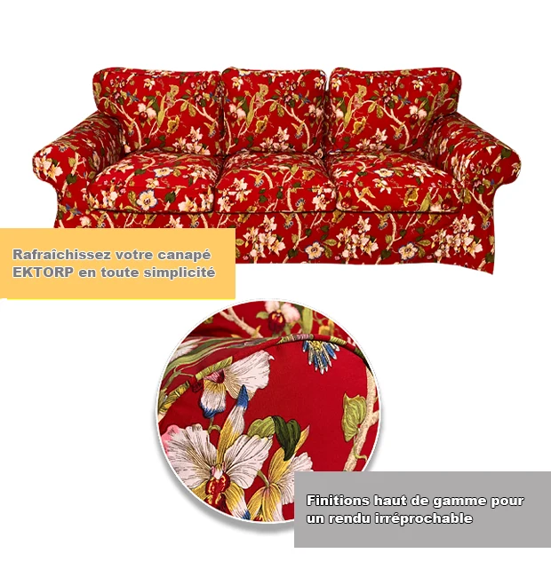 Housse pour canapé IKEA EKTORP 2 places, 3 places, convertible 20 motifs 100%coton