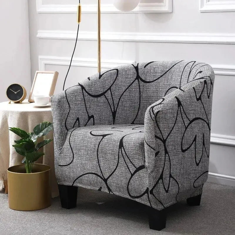 Housse fauteuil club floral SOLVIA