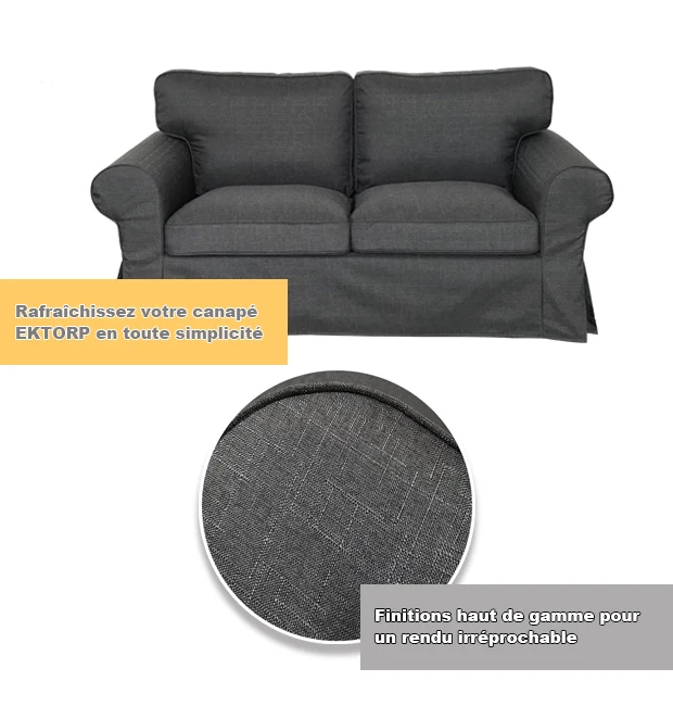 Housse pour canapé IKEA EKTORP 2 places, 3 places, convertible polycoton prémium