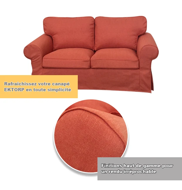 Housse pour canapé IKEA EKTORP 2 places, 3 places, convertible polycoton prémium