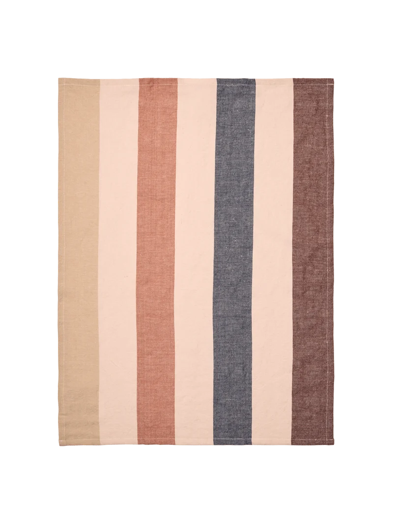 Hale Tea Towel - Cashmere/Mocha/Indigo Blue