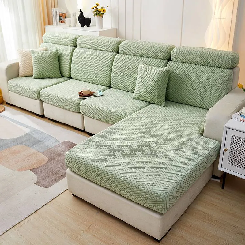 Housse de coussin d'assise pour canapé - Housse assise canapé motif jacquard