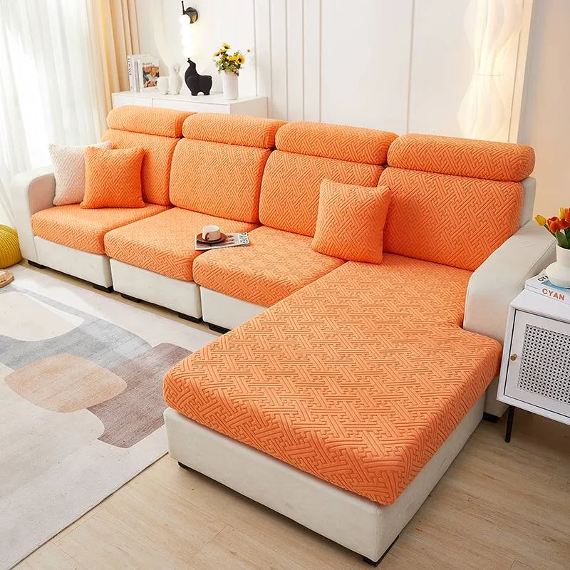 Housse de coussin d'assise pour canapé - Housse assise canapé motif jacquard