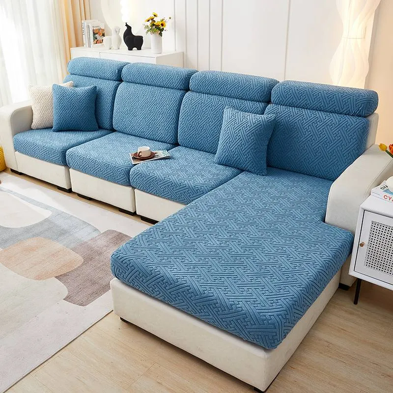Housse de coussin d'assise pour canapé - Housse assise canapé motif jacquard