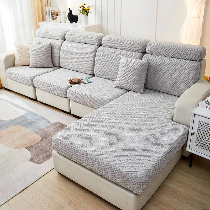 Housse de coussin d'assise pour canapé - Housse assise canapé motif jacquard