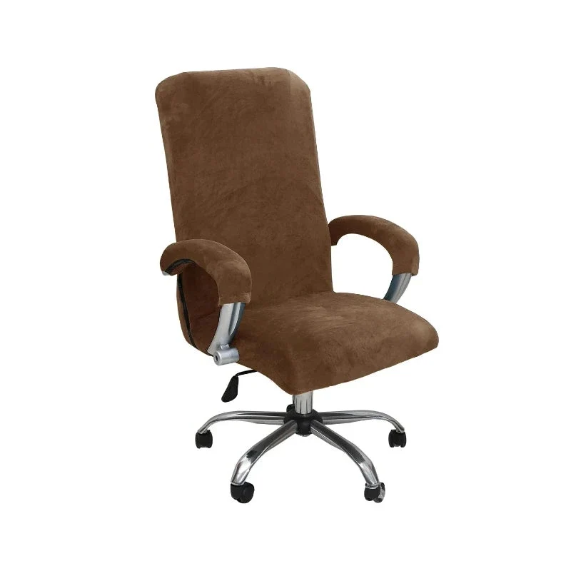 Housse pour fauteuil de bureau, chaise de bureau avec fermeture éclair - velours