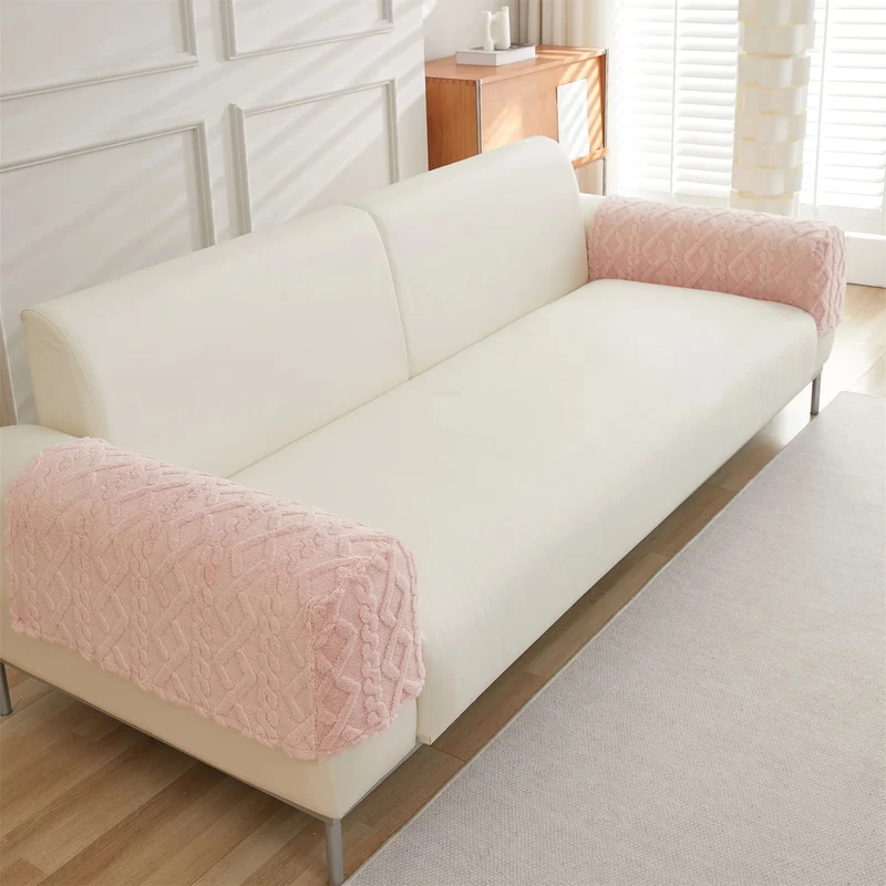 2 housses protection accoudoirs de fauteuil et canapé épaisse - chaleur scandinave