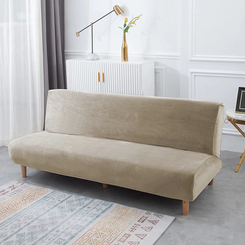 Housse de canapé lit, clic-clac, canapé sans accoudoir en velours