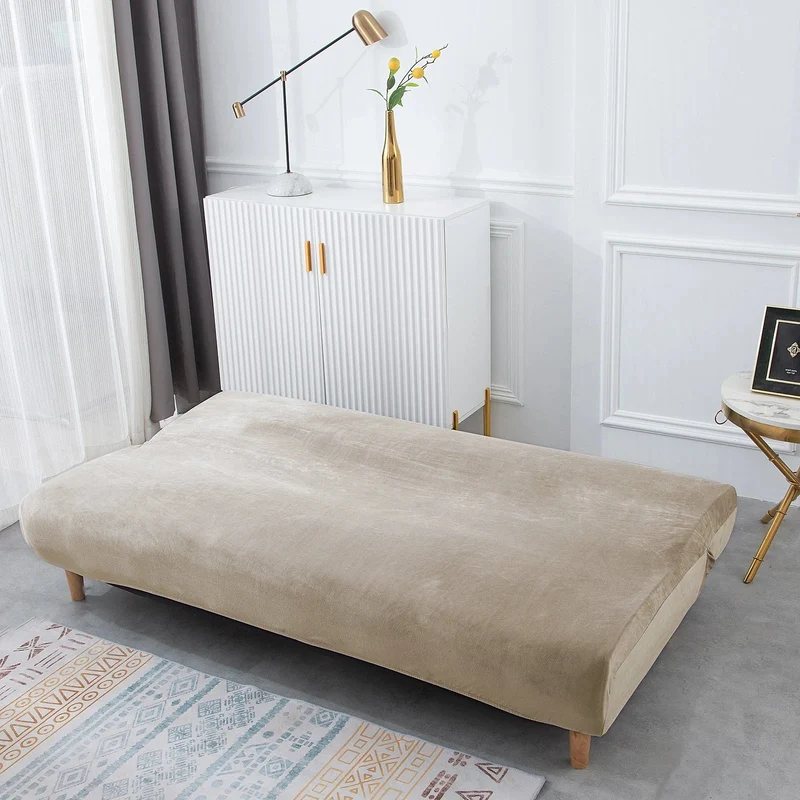 Housse de canapé lit, clic-clac, canapé sans accoudoir en velours
