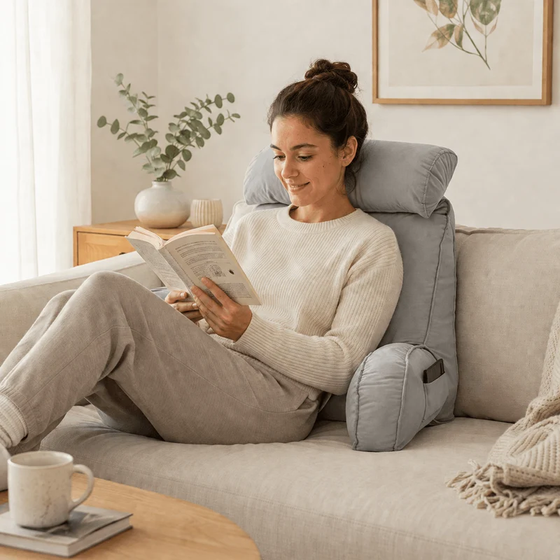 Coussin de Lecture Ergonomique Gris clair !