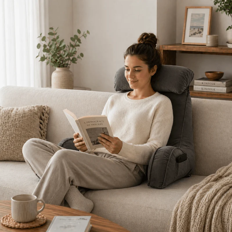 Coussin de Lecture Ergonomique Gris foncé !