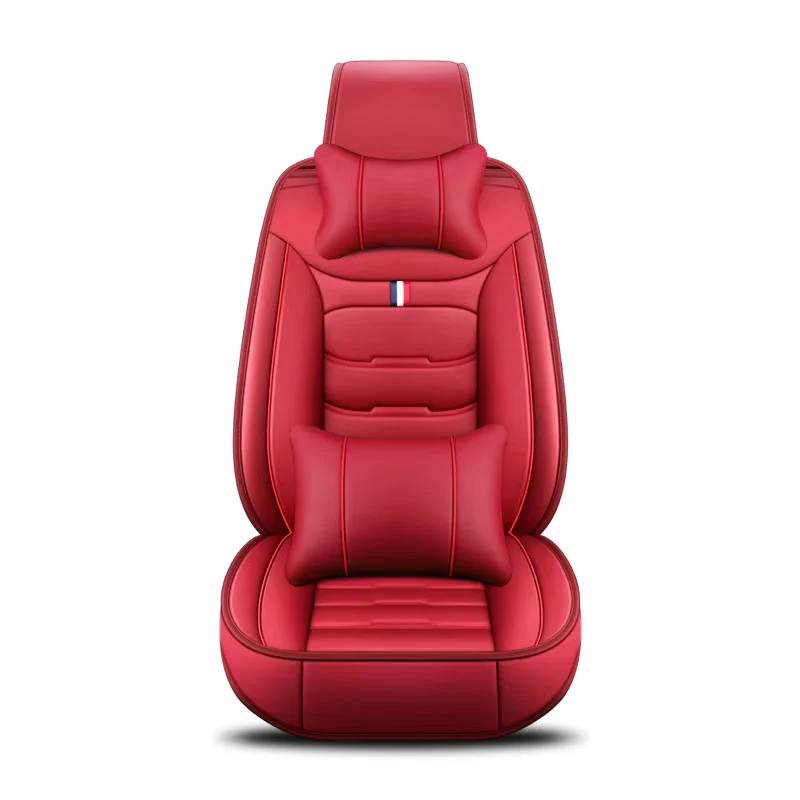 Housse Siège Auto en Simili Cuir Rouge
