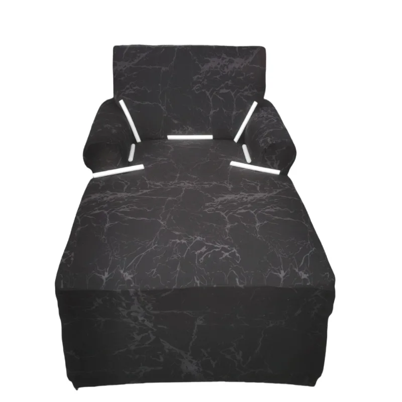 housse pour méridienne et chaise longue avec double accoudoir en lycra extensible