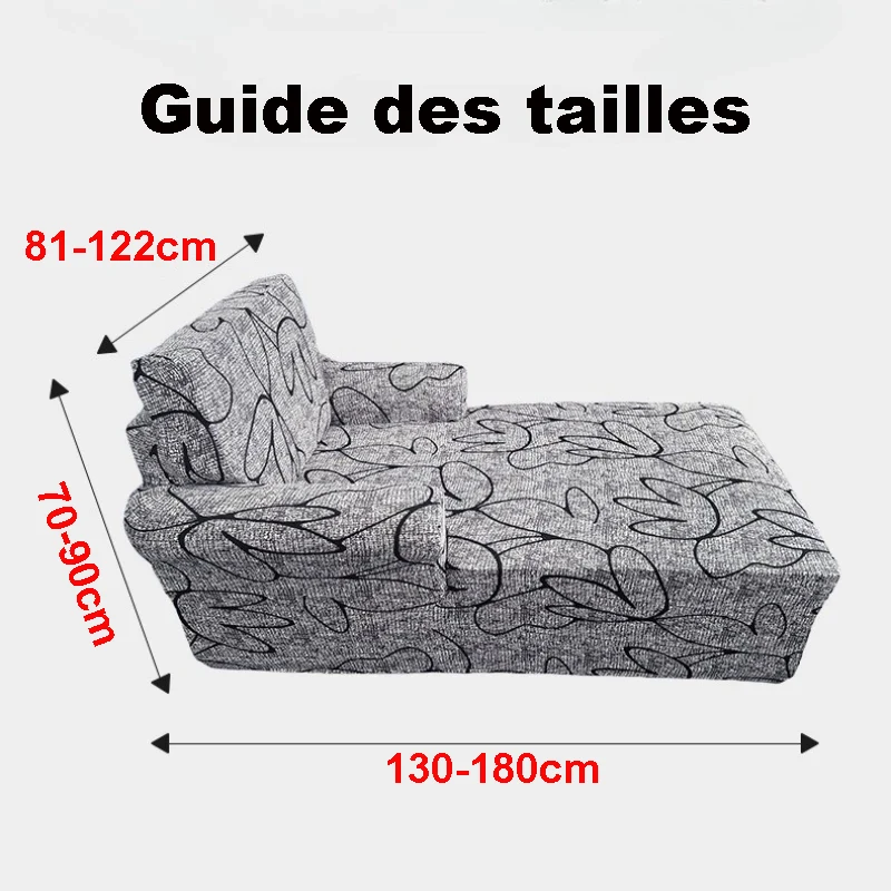 housse pour méridienne et chaise longue avec double accoudoir en lycra extensible
