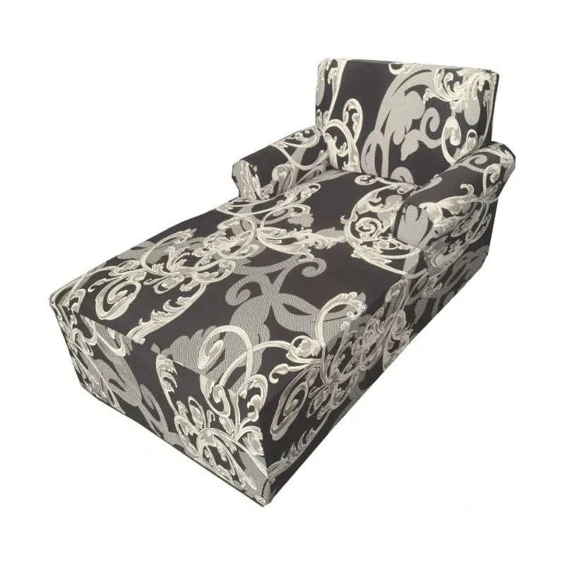 housse pour méridienne et chaise longue avec double accoudoir en lycra extensible