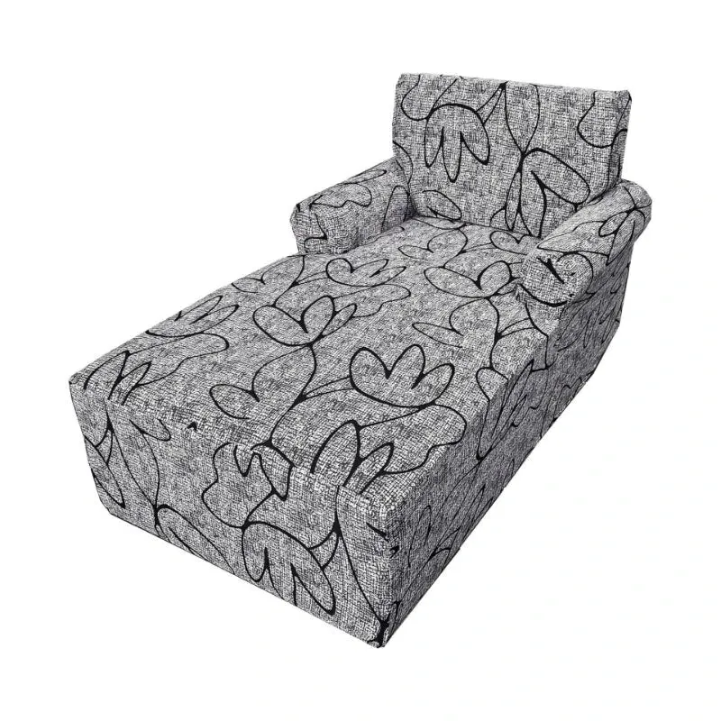 housse pour méridienne et chaise longue avec double accoudoir en lycra extensible