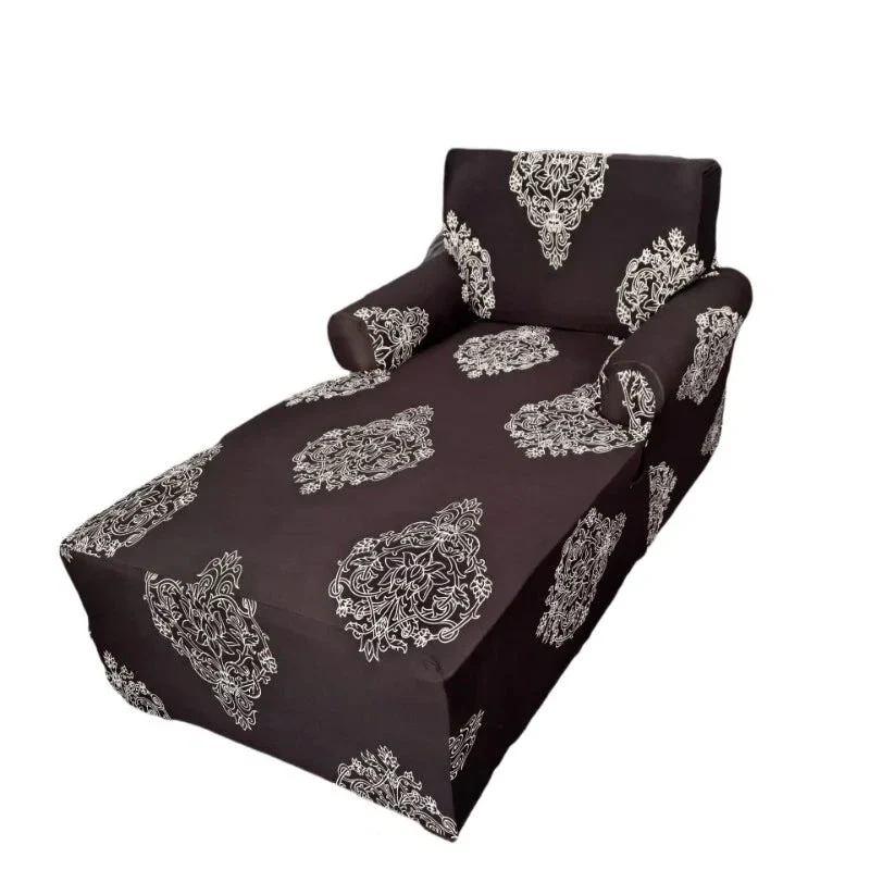 housse pour méridienne et chaise longue avec double accoudoir en lycra extensible