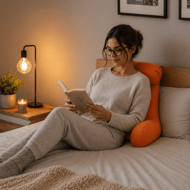 Coussin de Lecture pour Lit Orange !