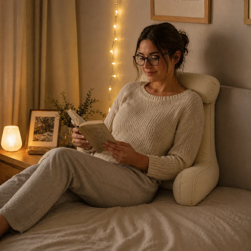 Coussin de Lecture pour Lit Beige !