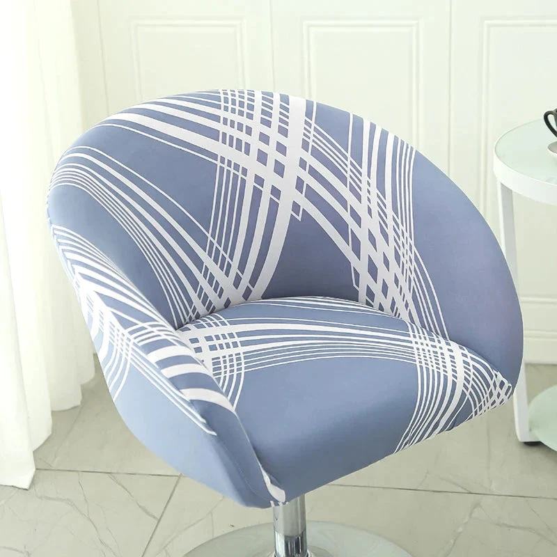 Housse de chaise de bar gabin grand dossier incurvé lycra - 24 motifs