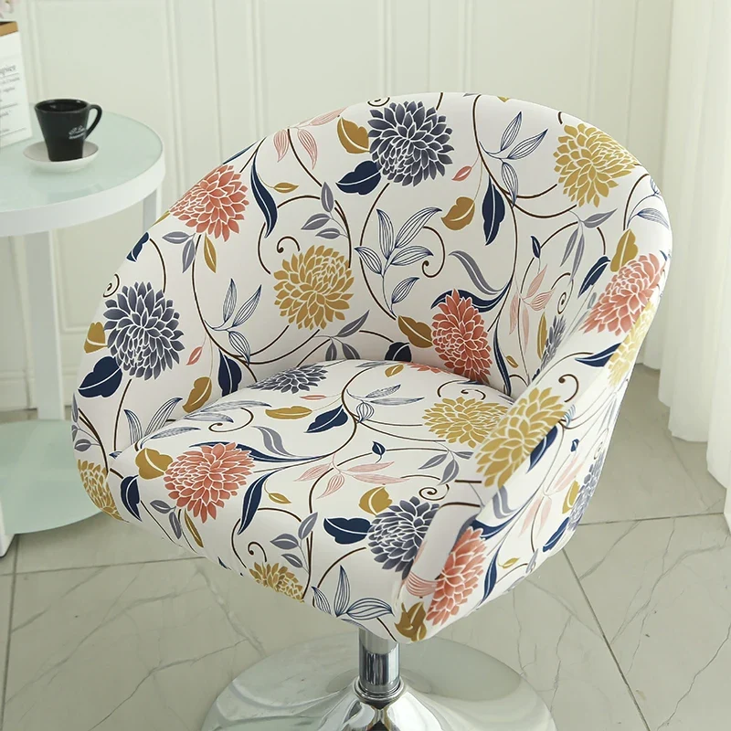 Housse de chaise de bar gabin grand dossier incurvé lycra - 24 motifs