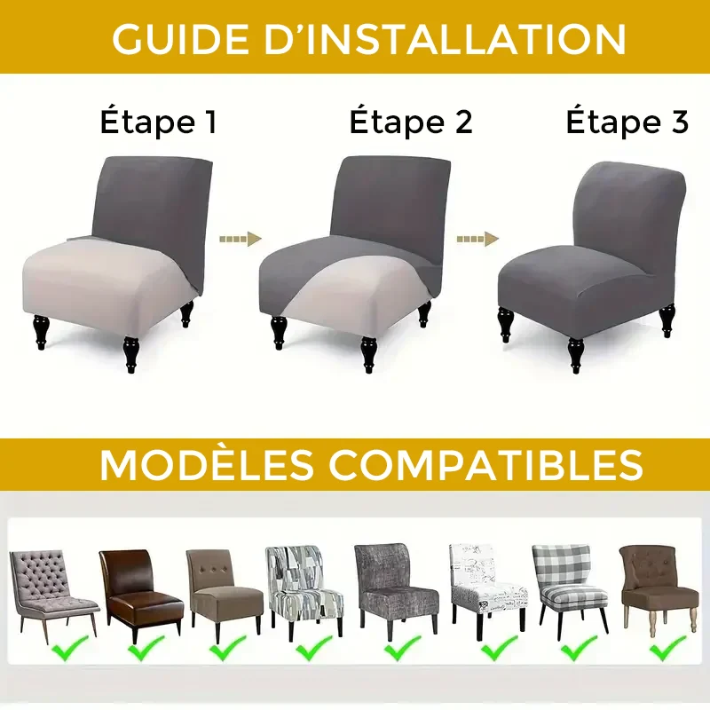 Housse pour chauffeuse , fauteuil lounge bas sans accoudoir lycra imperméable