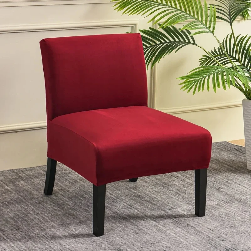 Housse pour chauffeuse, fauteuil bas sans accoudoir pur velours