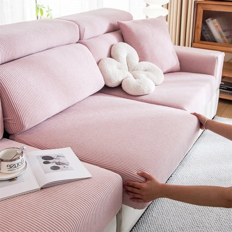 Housse de coussin de canapé renforcé velours côtelé