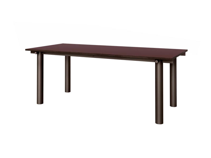 Atura Dining Table - Dark Chocolate/Burgundy Linoleum