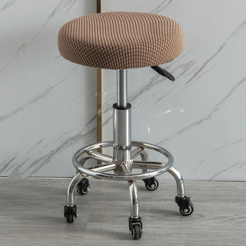 Housse de Tabouret de Bar Elastique Ronde - Brun