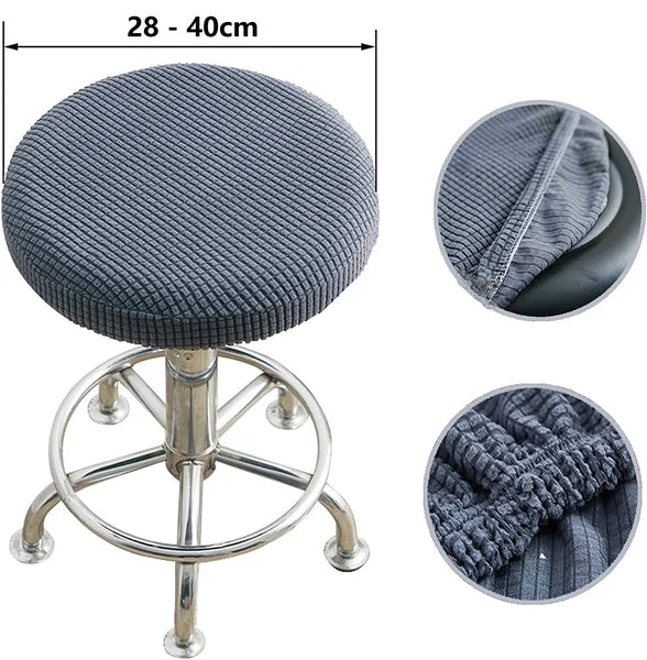 Housse de Tabouret de Bar Elastique Ronde - Brun