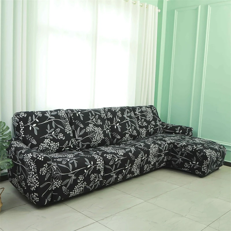 Housses pour canapé d'angle relax inclinable avec méridienne lycra 15 motifs