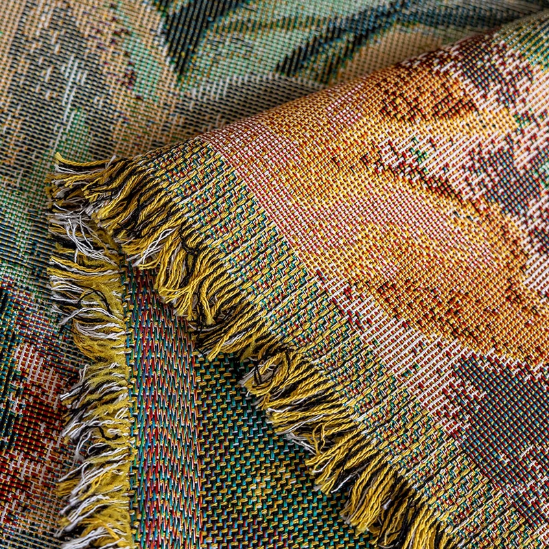Jeté de canapé grande taille luxe vintage style peinture à l'huile - collection 2024