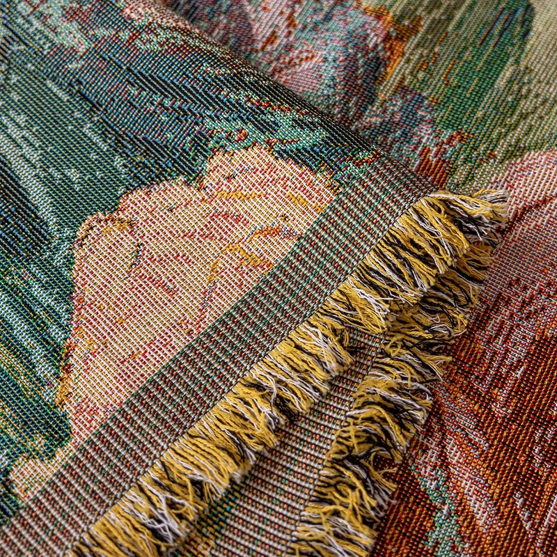 Jeté de canapé grande taille luxe vintage style peinture à l'huile - collection 2024