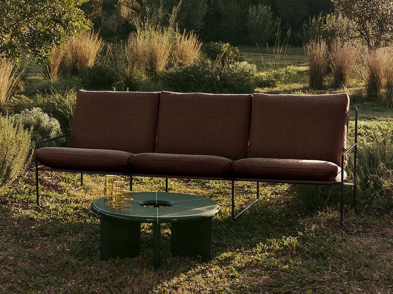 Desert 3-seater - Black - Pure Bouclé - Chestnut
