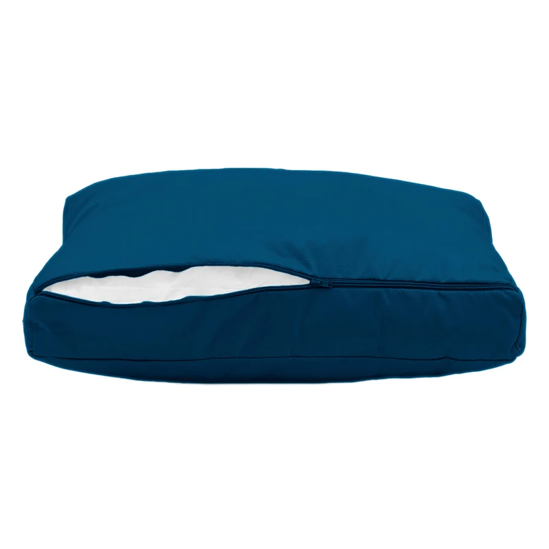 Ensemble Coussins Salon Jardin 120x60 Bleu Pétrole - Déhoussable & Anti-UV (1 Assise + 2 Dossiers)